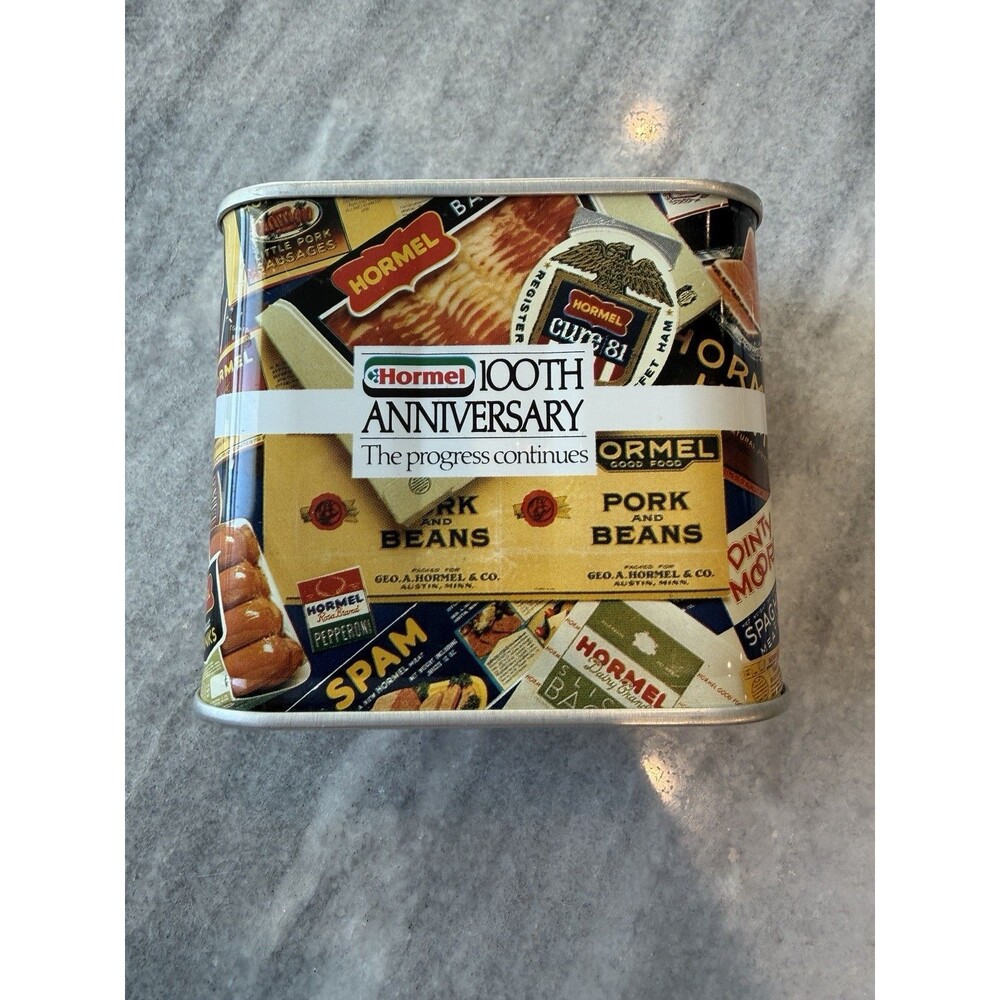 Vintage Spam Hormel Food 100th Anniversary Tin Can Promo Coin Bank 1891-1991